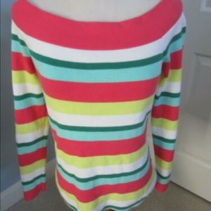 NWT Nautica Boat Neck Stripped Spring Sweater L